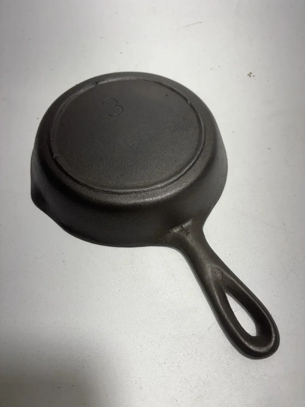 Vintage Cast Iron Skillet Size 3 Heat Ring Restored Small Pan USA